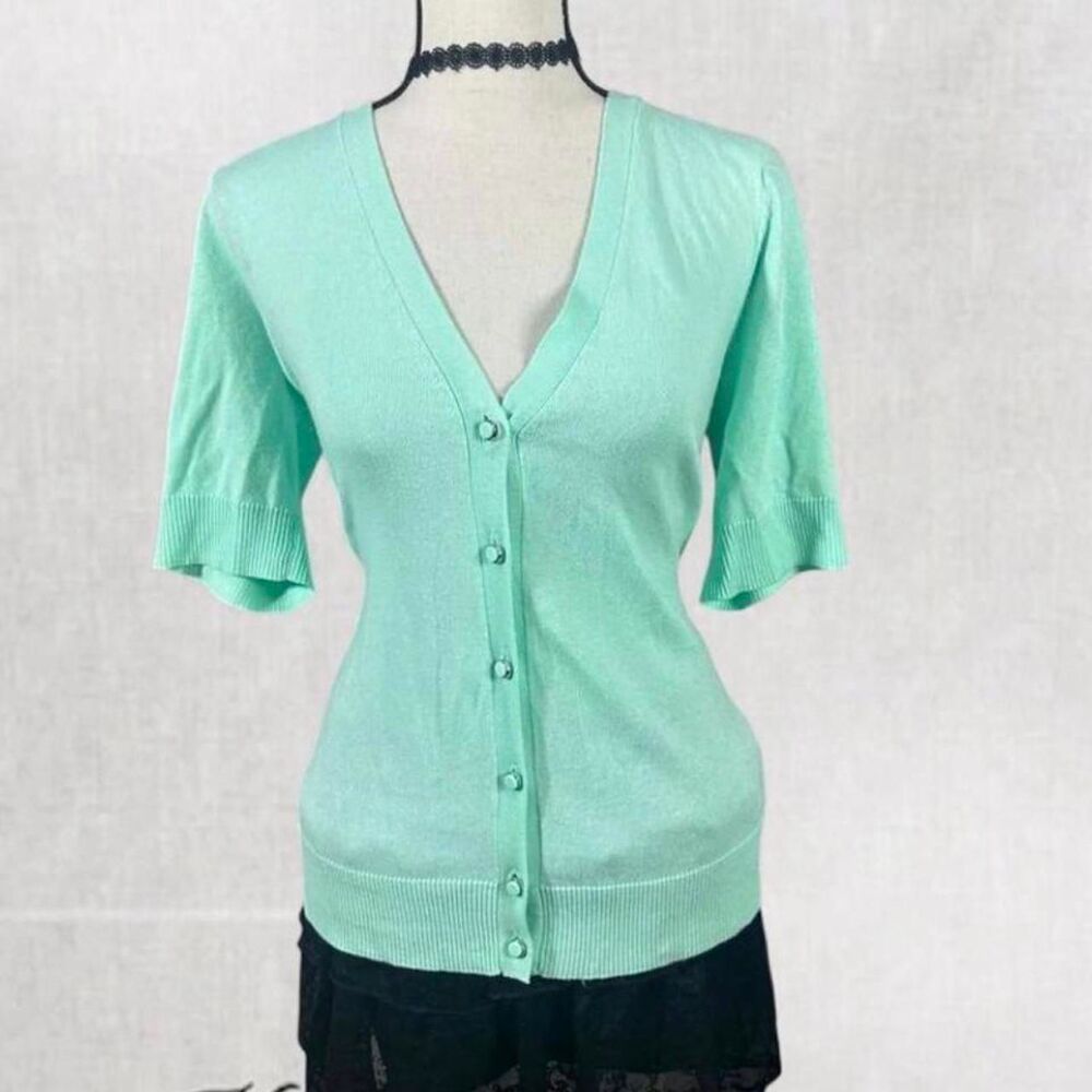 Coquette Cottagecore Mint Green Button Up Chic Cardigan
